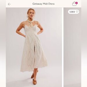 Free People Cream Eyelet Mini Dress